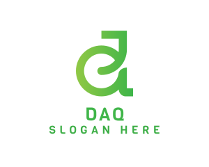 Green Eco D Outline Logo