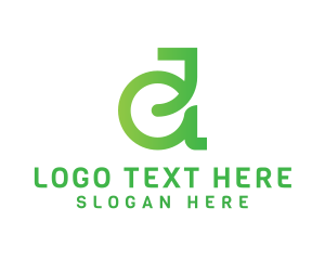 Technology - Green Eco D Outline logo design