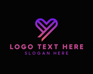 Dating App - Generic Heart Letter Y logo design