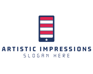 Patriotic Mobile Phone logo design