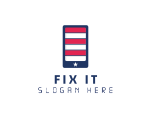 Patriotic Mobile Phone logo design