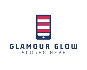 American Flag - Patriotic Mobile Phone logo design