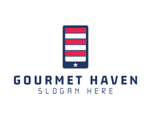 Patriotic Mobile Phone logo design