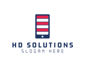 Patriotic Mobile Phone logo design