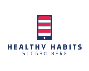 Patriotic Mobile Phone logo design