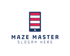 Patriotic Mobile Phone logo design