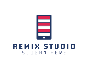 Patriotic Mobile Phone logo design