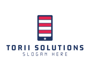 Patriotic Mobile Phone logo design