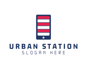 Patriotic Mobile Phone logo design