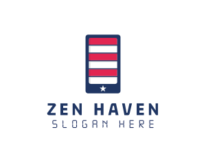 Patriotic Mobile Phone logo design