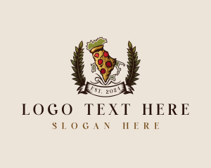 Map - Italian Pizza Food logo design