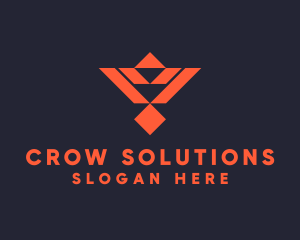 Crow - Geometric Bird Aviation logo design