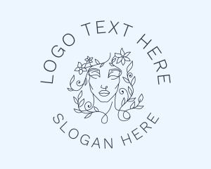 Cosmetology - Flower Bloom Goddess logo design