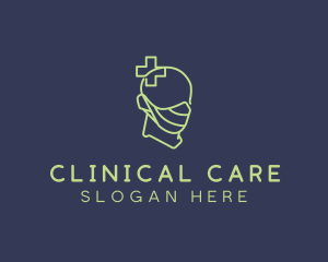 Green Medical Mask Doctor logo design