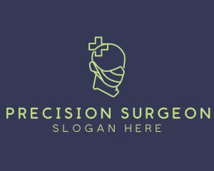 Surgeon - Green Medical Mask Doctor logo design