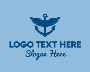 Sailing - Eagle Anchor Ship logo design