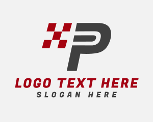 Motorcycle - Auto Racing Letter P logo design