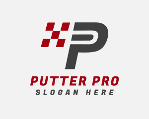 Auto Racing Letter P logo design