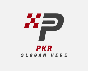 Auto Racing Letter P logo design