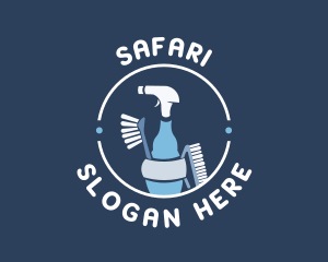 Spray Bottle - Sanitation Tool Maintenance logo design