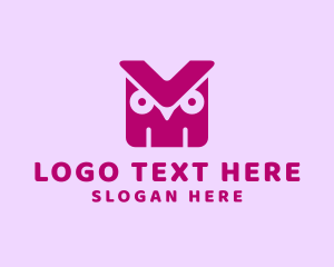 Library - Generic Owl Letter VM logo design