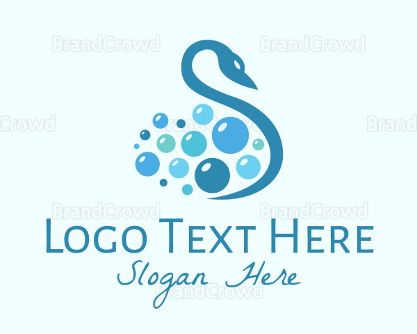 Blue Swan Bubbles Letter S Logo
