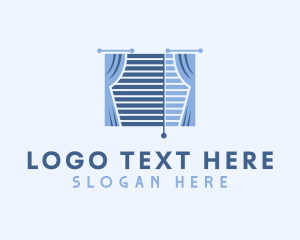 Window Cleaning - Window Curtain Blinds logo design