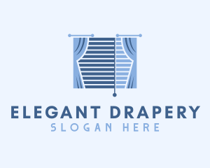 Drapery - Window Curtain Blinds logo design