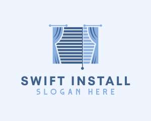 Installation - Window Curtain Blinds logo design