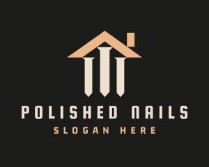 Construction Nail Roof logo design