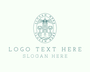 Ocean - Tropical Lighthouse Coast logo design