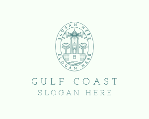 Tropical Lighthouse Coast logo design