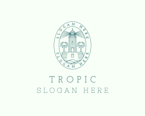 Tropical Lighthouse Coast logo design