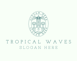 Tropical Lighthouse Coast logo design