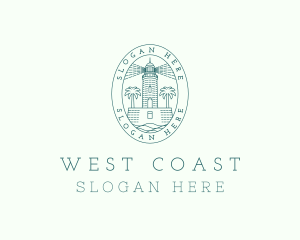 Tropical Lighthouse Coast logo design