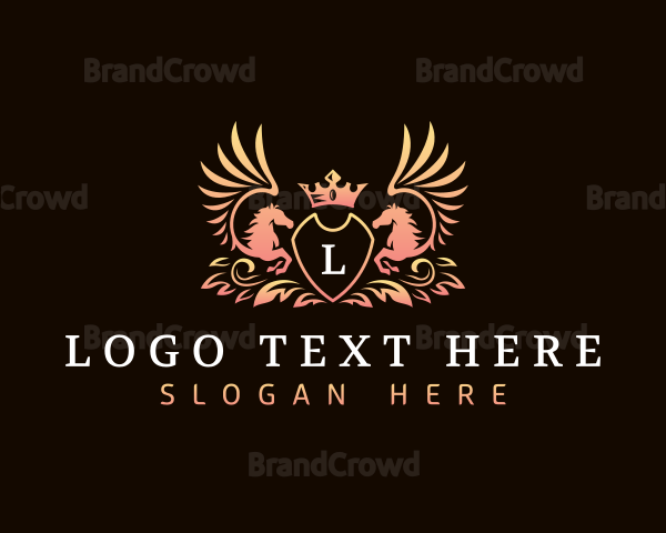 Luxury Pegasus Crown Logo