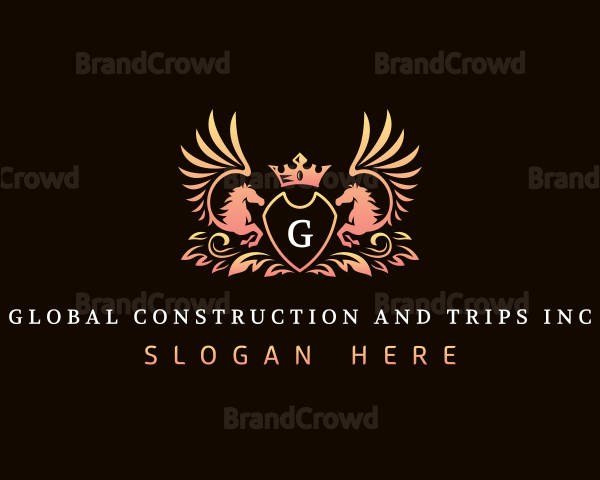 Luxury Pegasus Crown Logo