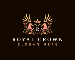 Luxury Pegasus Crown logo design