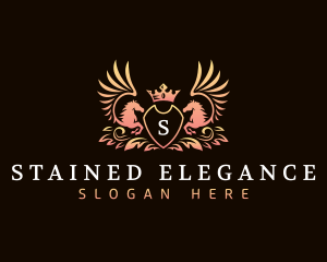 Luxury Pegasus Crown logo design