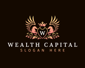 Luxury Pegasus Crown logo design