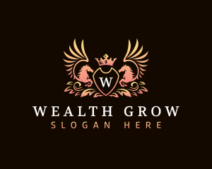 Luxury Pegasus Crown logo design