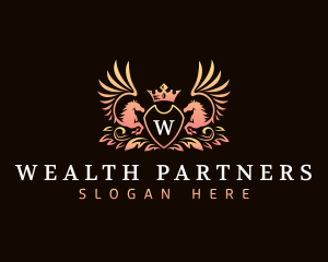 Luxury Pegasus Crown logo design