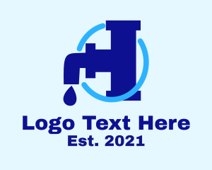 Hot Tub - Faucet Droplet Pipe logo design