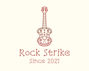 Hippie Guitar Music logo design