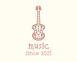Hippie Guitar Music logo design