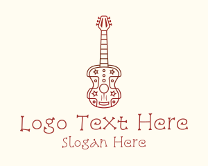 Hippie Guitar Music Logo