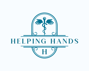 Caduceus Hand Support logo design