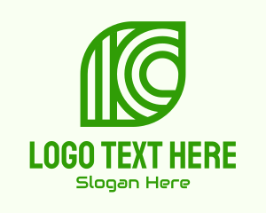 Lawn Care - Linear Abstract Leaf logo design