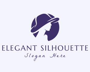 Woman Hat Silhouette logo design