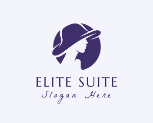 Woman Hat Silhouette logo design